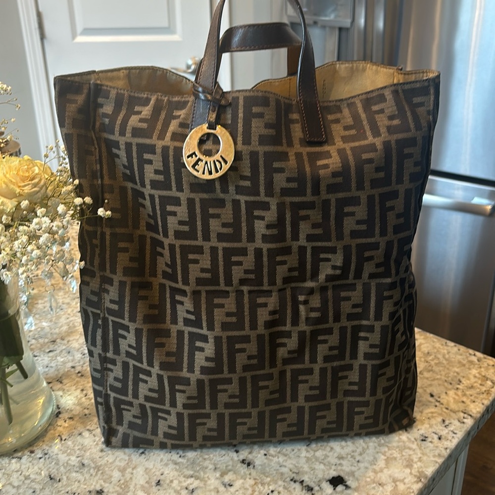 FENDI zucca roll tote